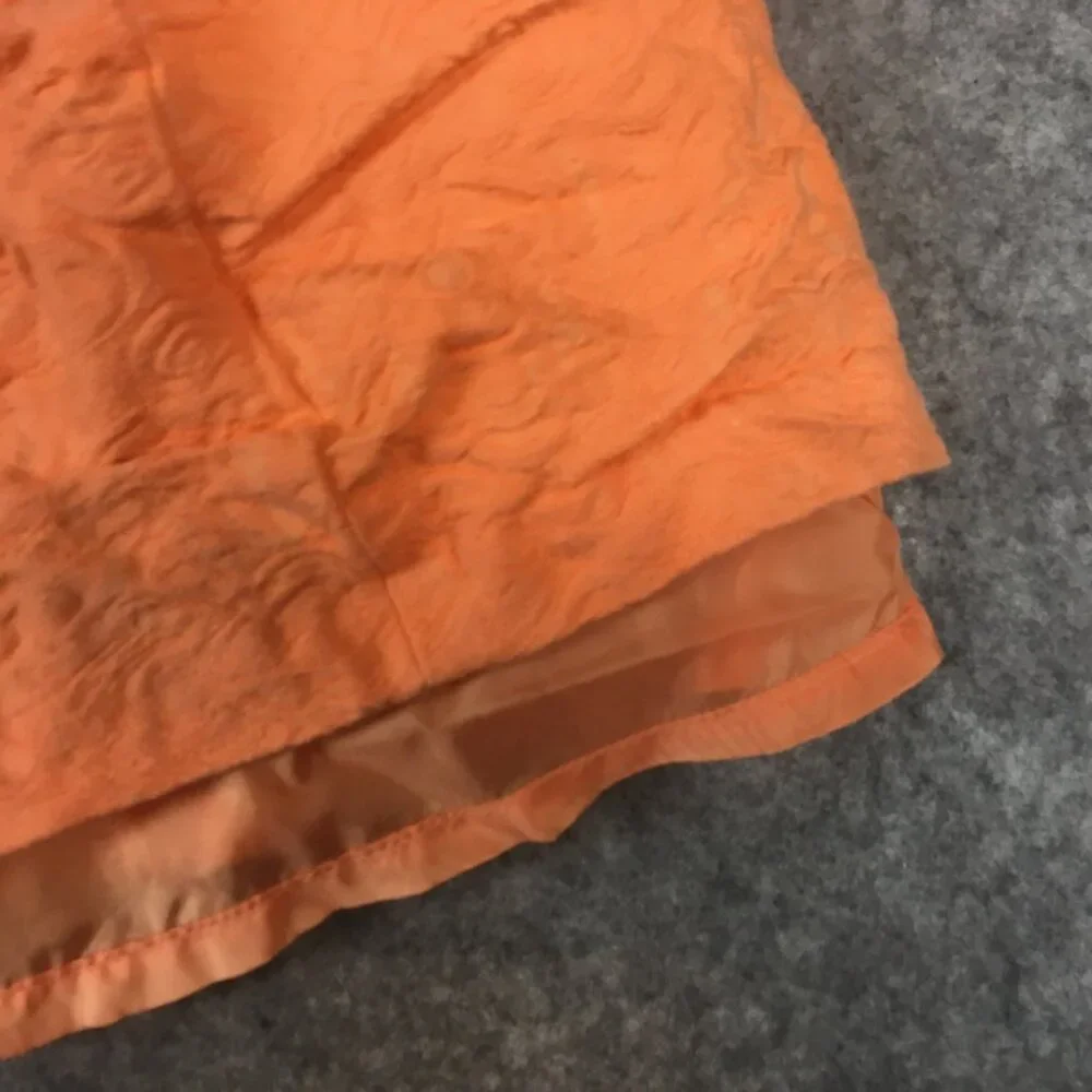 UO Kimchi Blue Skirt 8 Orange Neon Lined A Line Mini Textured Crepe Zip Casual